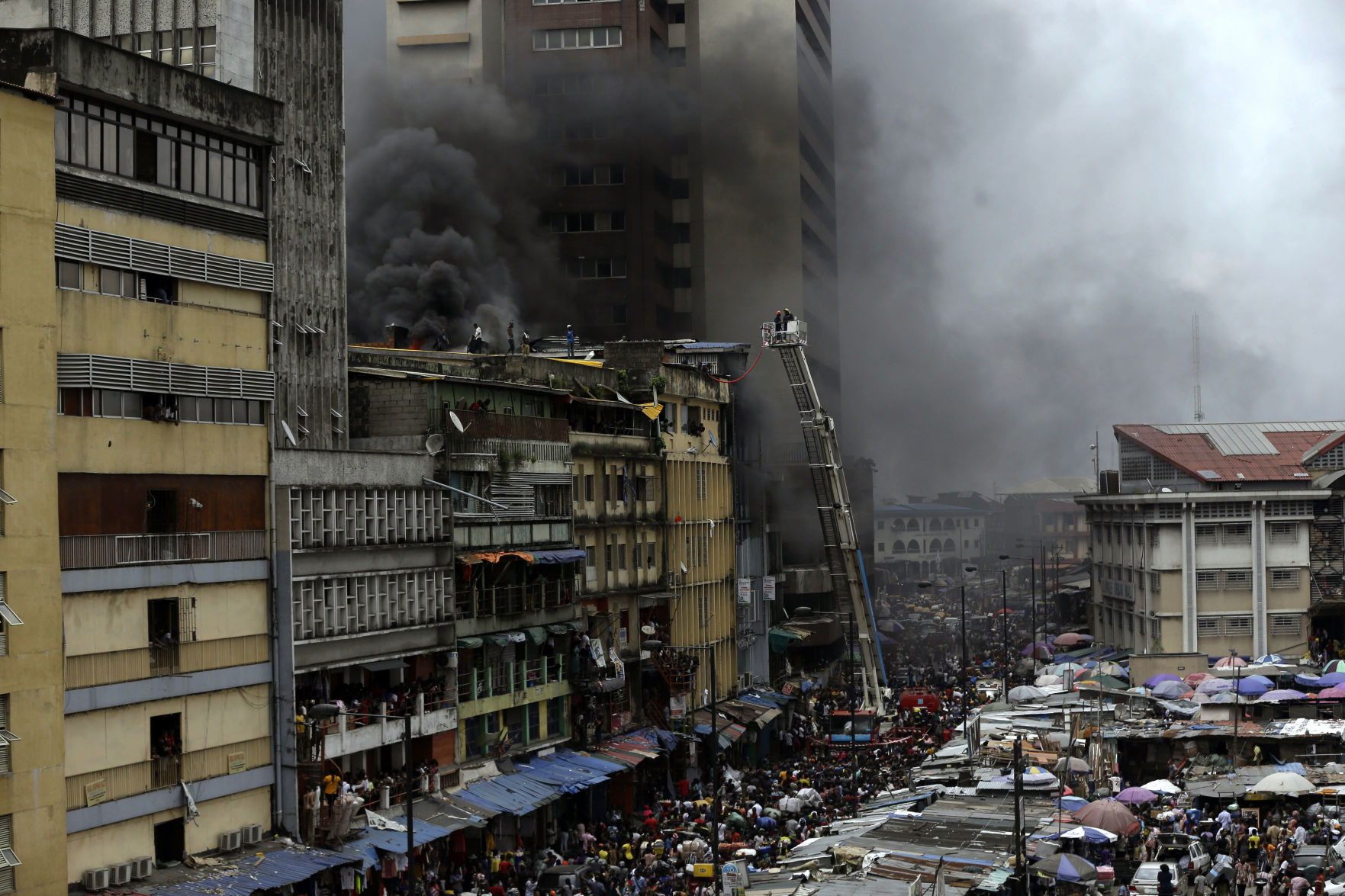 APTOPIX Nigeria Market Fire